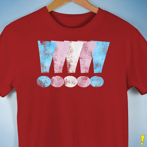 Transgender Pride Exclamation Points Premium Unisex T-Shirt - Red